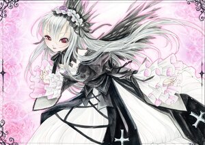 Rating: Safe Score: 0 Tags: 1girl black_dress black_ribbon dress flower frilled_sleeves frills hairband image lolita_hairband long_hair long_sleeves looking_at_viewer marker_(medium) red_eyes ribbon rose silver_hair solo suigintou traditional_media wide_sleeves wings User: admin