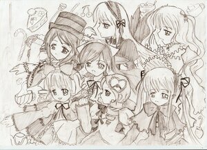 Rating: Safe Score: 0 Tags: 6+girls bonnet bow dress frills hairband hat hina_ichigo image kanaria long_hair long_sleeves looking_at_viewer monochrome multiple multiple_girls shinku short_hair siblings simple_background sisters souseiseki suigintou suiseiseki tagme top_hat twins twintails very_long_hair wings User: admin