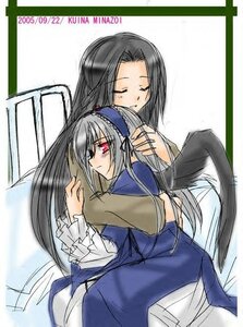 Rating: Safe Score: 0 Tags: 2girls artist_request bed black_hair black_wings blue_dress blush closed_eyes dated dress frills grey_hair hairband hand_on_another's_head hug hug_from_behind image kakizaki_megu long_hair long_sleeves multiple_girls open_mouth red_eyes rozen_maiden sad silver_hair sitting solo suigintou traumend very_long_hair wings User: admin