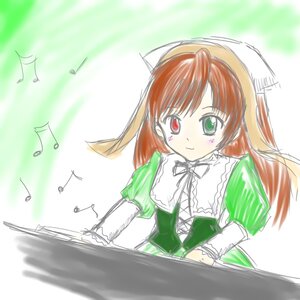 Rating: Safe Score: 0 Tags: 1girl blush brown_hair dress eighth_note green_dress green_eyes head_scarf heterochromia image long_hair long_sleeves looking_at_viewer musical_note red_eyes smile solo suiseiseki User: admin