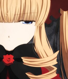 Rating: Safe Score: 0 Tags: 1girl bangs blonde_hair blue_eyes drill_hair face flower hat image long_hair red_flower red_rose rose shinku solo User: admin