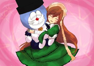 Rating: Safe Score: 0 Tags: 1girl blush brown_hair closed_eyes dress frills green_dress hat image long_hair long_sleeves smile solo suiseiseki very_long_hair User: admin