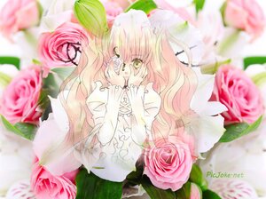 Rating: Safe Score: 0 Tags: 1girl artist_name blonde_hair blurry blurry_background blurry_foreground depth_of_field flower hands_on_own_face image kirakishou long_hair long_sleeves looking_at_viewer multicolored_hair pink_flower pink_hair pink_rose red_flower red_rose rose solo thorns very_long_hair yellow_eyes User: admin