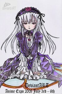 Rating: Safe Score: 0 Tags: 1girl dress frills hairband image juliet_sleeves long_hair long_sleeves looking_at_viewer puffy_sleeves silver_hair sitting solo suigintou wings User: admin