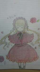 Rating: Safe Score: 0 Tags: 1girl blonde_hair bow capelet closed_eyes dress flower image lolita_fashion long_hair photo pink_rose red_flower red_rose rose shinku sleeping solo traditional_media twintails very_long_hair User: admin