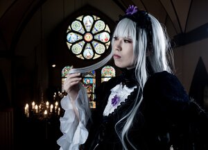 Rating: Safe Score: 0 Tags: 1girl bangs dress flower gothic gothic_lolita lips lolita_fashion long_hair long_sleeves silver_hair solo suigintou upper_body User: admin