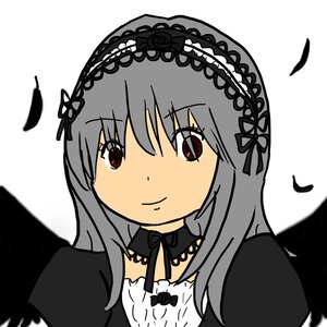 Rating: Safe Score: 0 Tags: 1girl black_dress black_feathers black_wings closed_mouth detached_collar dress feathered_wings feathers flower hairband image long_hair long_sleeves looking_at_viewer silver_hair simple_background smile solo suigintou upper_body white_background wings User: admin