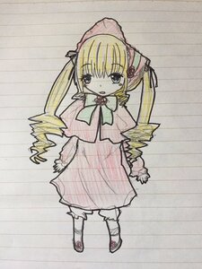 Rating: Safe Score: 0 Tags: 1girl blonde_hair blue_eyes blush bonnet bow bowtie dress drill_hair full_body image long_hair long_sleeves looking_at_viewer shinku simple_background solo standing twintails User: admin