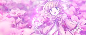 Rating: Safe Score: 0 Tags: 1girl :d blurry blurry_foreground bow depth_of_field dress frills hat hinaichigo image long_sleeves open_mouth pink_theme pointy_ears purple_theme ribbon smile solo wide_sleeves wings User: admin