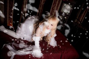 Rating: Safe Score: 0 Tags: 1girl blonde_hair dress flower indoors kirakishou long_hair petals sitting snow solo User: admin