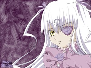 Rating: Safe Score: 0 Tags: 1girl bangs barasuishou black_ribbon closed_mouth dress eyepatch frills hair_ribbon image long_hair looking_at_viewer outdoors ribbon silver_hair solo yellow_eyes User: admin