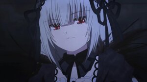 Rating: Safe Score: 3 Tags: 1girl bangs black_ribbon closed_mouth dress eyebrows_visible_through_hair image long_hair looking_at_viewer red_eyes ribbon smile solo suigintou User: admin