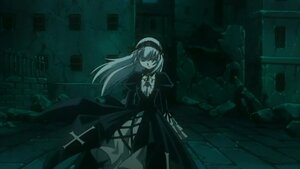 Rating: Safe Score: 0 Tags: 1girl black_dress building cross dress frills hairband holding holding_weapon image long_hair long_sleeves solo standing suigintou very_long_hair weapon wide_sleeves User: admin