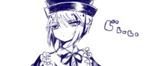 Rating: Safe Score: 0 Tags: 1girl character_name frills hair_ornament hairclip hat image looking_at_viewer monochrome neck_ribbon ribbon short_hair simple_background solo souseiseki white_background User: admin