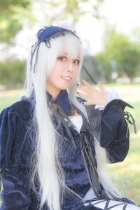 Rating: Safe Score: 0 Tags: 1girl bangs blurry blurry_background depth_of_field dress gothic_lolita lips lolita_fashion long_hair long_sleeves red_eyes ribbon sitting solo suigintou very_long_hair white_hair User: admin