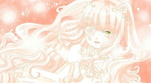 Rating: Safe Score: 0 Tags: 1girl dress flower frills green_eyes hair_flower hair_ornament image kirakishou long_hair pink_hair rose solo upper_body very_long_hair wavy_hair white_flower white_rose User: admin