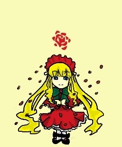 Rating: Safe Score: 0 Tags: 1girl blonde_hair blue_eyes bonnet bow dress flower image long_hair long_sleeves looking_at_viewer red_dress rose shinku simple_background solo very_long_hair yellow_background User: admin