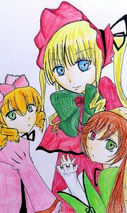 Rating: Safe Score: 0 Tags: 3girls blonde_hair blue_eyes bonnet bow bowtie drill_hair green_eyes hat heterochromia hina_ichigo image long_hair long_sleeves looking_at_viewer multiple multiple_girls pink_bow red_eyes school_uniform shinku simple_background suiseiseki tagme traditional_media twin_drills twintails User: admin