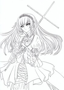 Rating: Safe Score: 0 Tags: 1girl auto_tagged closed_mouth dress eyebrows_visible_through_hair frills greyscale hairband image long_hair long_sleeves looking_at_viewer monochrome ribbon solo standing suigintou very_long_hair User: admin