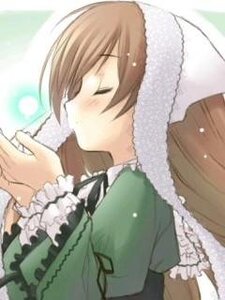 Rating: Safe Score: 0 Tags: 1girl blush brown_hair closed_eyes dress frills from_side green_dress hands_clasped hat image long_sleeves own_hands_together praying profile puffy_sleeves solo suiseiseki upper_body User: admin