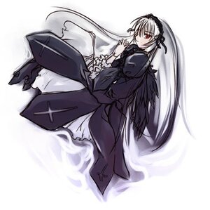 Rating: Safe Score: 0 Tags: 1girl black_dress black_ribbon black_wings blush dress flower frilled_sleeves frills full_body hairband image juliet_sleeves long_hair long_sleeves looking_at_viewer puffy_sleeves red_eyes ribbon rose simple_background solo suigintou very_long_hair white_background wings User: admin