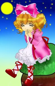 Rating: Safe Score: 0 Tags: 1girl blonde_hair bow closed_eyes dress drill_hair full_body hair_bow hina_ichigo hinaichigo image long_sleeves pink_bow pink_dress red_footwear shoes sitting solo User: admin