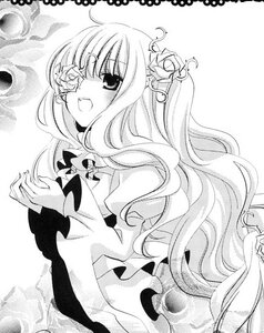 Rating: Safe Score: 0 Tags: 1girl dress flower greyscale hair_flower hair_ornament image kirakishou long_hair long_sleeves monochrome one_eye_closed open_mouth solo wavy_hair User: admin