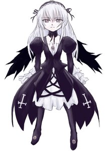 Rating: Safe Score: 0 Tags: 1girl black_wings detached_collar dress flower frills full_body hairband image juliet_sleeves lolita_hairband long_hair long_sleeves looking_at_viewer pink_eyes puffy_sleeves simple_background solo standing suigintou very_long_hair white_background wings User: admin