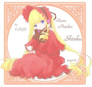 Rating: Safe Score: 0 Tags: 1girl blonde_hair blue_eyes bonnet bow capelet dress drill_hair flower image long_hair long_sleeves looking_at_viewer red_dress shinku sitting smile solo twin_drills twintails very_long_hair User: admin