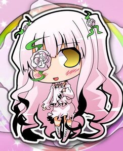 Rating: Safe Score: 0 Tags: 1girl blush chibi dress flower full_body hair_flower image kirakishou long_hair open_mouth pink_hair rose smile solo standing ultimate_madoka veil very_long_hair white_dress white_rose yellow_eyes User: admin