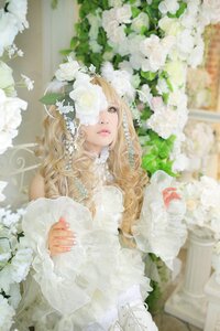 Rating: Safe Score: 0 Tags: 1girl blonde_hair blurry blurry_foreground bouquet depth_of_field dress flower frills kirakishou lace lips long_hair long_sleeves sitting sleeves_past_wrists solo too_many white_dress white_flower white_rose yellow_eyes User: admin
