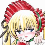 Rating: Explicit Score: 0 Tags: 1girl blonde_hair blue_eyes blush image mosaic_censoring open_mouth shinku solo User: admin