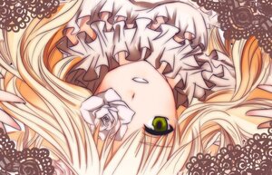 Rating: Safe Score: 0 Tags: 1girl blonde_hair close-up flower frills green_eyes grin image kirakishou long_hair pink_rose rose smile solo white_flower white_rose User: admin