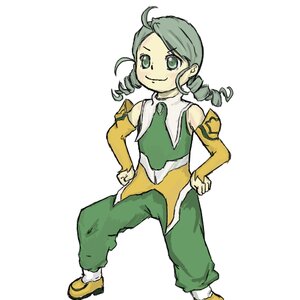 Rating: Safe Score: 0 Tags: 1girl ahoge antenna_hair bare_shoulders detached_sleeves drill_hair full_body green_eyes green_hair green_pants hand_on_hip long_hair long_sleeves looking_at_viewer pants shoes simple_background smile solo standing twin_drills white_background User: admin
