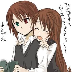 Rating: Safe Score: 0 Tags: 2girls blush book brown_hair closed_eyes heterochromia holding holding_book hug hug_from_behind image long_hair long_sleeves multiple_girls open_book open_mouth pair red_eyes short_hair siblings simple_background souseiseki suiseiseki twins white_background User: admin