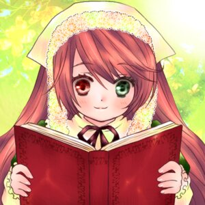 Rating: Safe Score: 0 Tags: 1girl blush book bug butterfly food green_eyes holding holding_book image insect long_hair looking_at_viewer red_eyes red_hair ribbon smile solo suiseiseki twintails User: admin