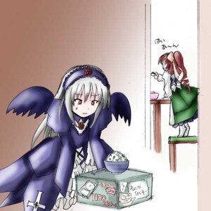 Rating: Safe Score: 0 Tags: 2girls black_wings dress frills hairband image long_hair long_sleeves multiple_girls pair red_eyes silver_hair suigintou suiseiseki wings User: admin