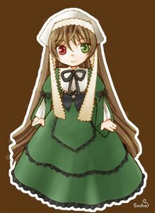 Rating: Safe Score: 0 Tags: 1girl brown_hair dress frills full_body green_dress green_eyes heterochromia image long_hair long_sleeves looking_at_viewer red_eyes ribbon simple_background solo standing suiseiseki very_long_hair User: admin