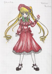 Rating: Safe Score: 0 Tags: 1girl blonde_hair blue_eyes bow bowtie dress frills full_body green_bow image long_hair long_sleeves looking_at_viewer pantyhose red_dress shinku shoes solo standing twintails white_legwear User: admin