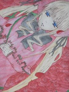 Rating: Safe Score: 0 Tags: 1girl blonde_hair blue_eyes dress flower image long_hair looking_at_viewer pink_rose red_dress red_flower red_rose rose shinku solo suigintou traditional_media User: admin