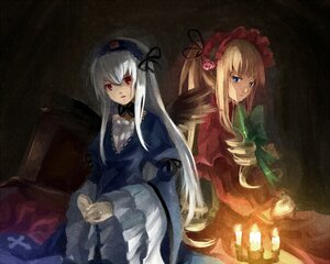 Rating: Safe Score: 0 Tags: 2girls blonde_hair blue_eyes dress drill_hair frills image long_hair long_sleeves looking_at_viewer multiple_girls pair red_dress red_eyes shinku silver_hair sitting suigintou very_long_hair wings User: admin