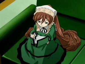 Rating: Safe Score: 0 Tags: 1girl brown_hair dress frills green_dress green_eyes image long_hair long_sleeves sitting solo suiseiseki very_long_hair User: admin