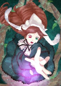 Rating: Safe Score: 0 Tags: 1girl brown_hair dress foreshortening frills green_eyes heterochromia image long_hair long_sleeves looking_at_viewer open_mouth outstretched_arm outstretched_hand reaching reaching_out red_eyes ribbon solo suiseiseki tears very_long_hair User: admin
