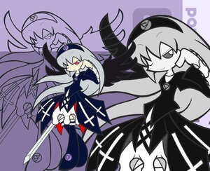 Rating: Safe Score: 0 Tags: 1girl auto_tagged chibi commentary_request dress hat ikasui_(okakenn1224) image long_hair one_eye_closed parody photoshop_(medium) purple_background puyopuyo puyopuyo_fever red_eyes rozen_maiden smile solo style_parody suigintou white_hair wings User: admin