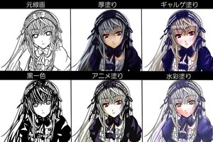 Rating: Safe Score: 0 Tags: 1girl angry blush closed_mouth dress expressions eyebrows_visible_through_hair image long_hair long_sleeves looking_at_viewer multiple_views parted_lips ribbon solo suigintou upper_body white_background User: admin