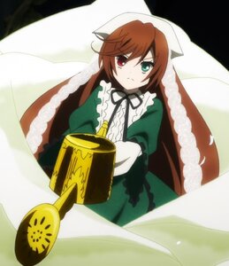 Rating: Safe Score: 0 Tags: 1girl brown_hair dress frills green_dress green_eyes head_scarf heterochromia holding image long_hair long_sleeves looking_at_viewer red_eyes solo suiseiseki very_long_hair watering_can User: admin
