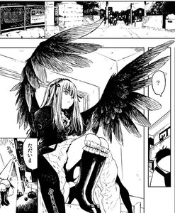 Rating: Safe Score: 0 Tags: 1girl boots comic dress feathered_wings feathers frills greyscale hairband image long_hair long_sleeves monochrome sitting solo suigintou wings User: admin