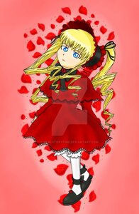 Rating: Safe Score: 0 Tags: 1girl blonde_hair blue_eyes bonnet bow bowtie capelet dress drill_hair flower full_body image long_hair long_sleeves looking_at_viewer pantyhose petals red_dress rose rose_petals shinku shoes solo standing twintails User: admin