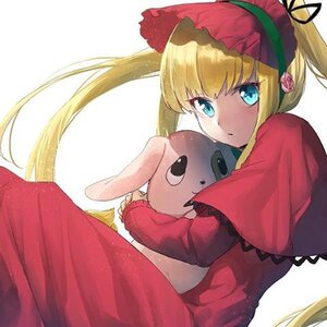 Rating: Safe Score: 0 Tags: 1girl blonde_hair blue_eyes bonnet dress hairband holding image long_hair long_sleeves looking_at_viewer red_capelet red_dress shinku simple_background solo stuffed_animal twintails white_background User: admin