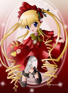 Rating: Safe Score: 0 Tags: 1girl black_footwear blonde_hair bloomers blue_eyes bonnet bow bowtie capelet dress flower full_body green_bow image long_hair long_sleeves looking_at_viewer open_mouth red_dress shinku shoes sidelocks solo sparkle twintails underwear very_long_hair User: admin